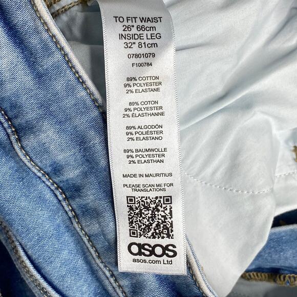 Asos Denim Stone Wash Slim Mom Fit Denim Jeans 4 - Picture 4 of 8